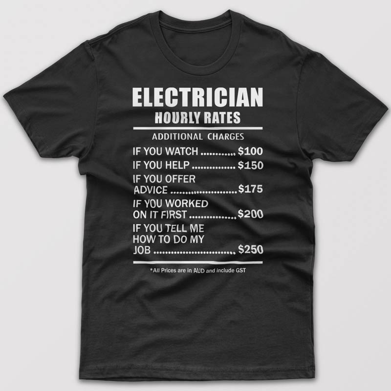 electrician-hourly-rates-t-shirt