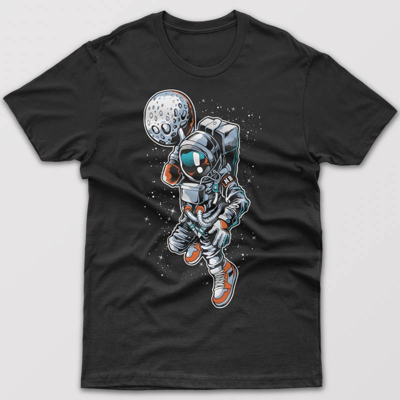 Astronaut-bowling-graphic-t-shirt
