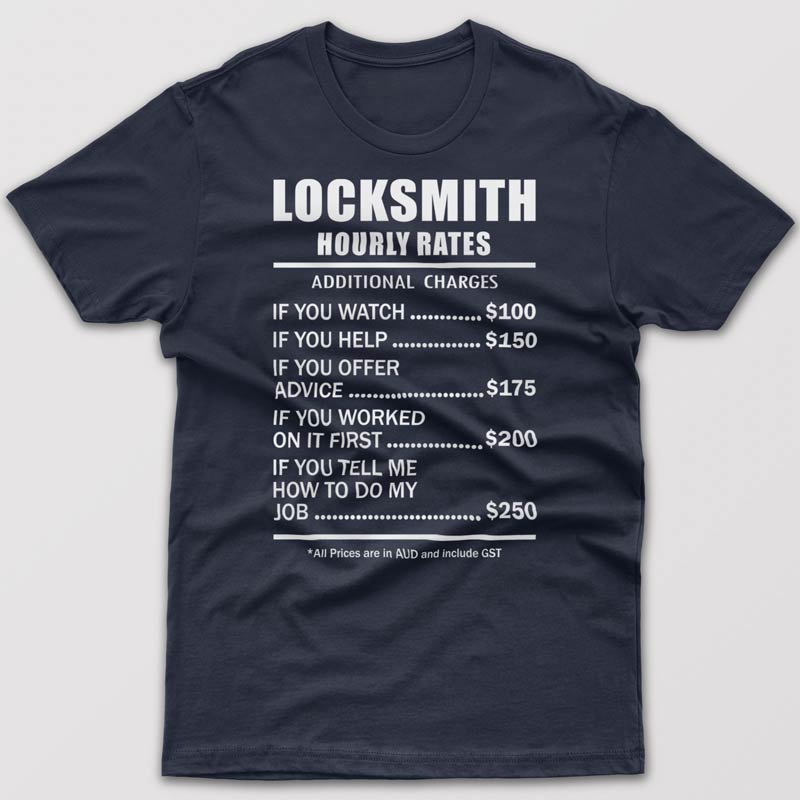 Locksmith Hourly Rates - T-shirt