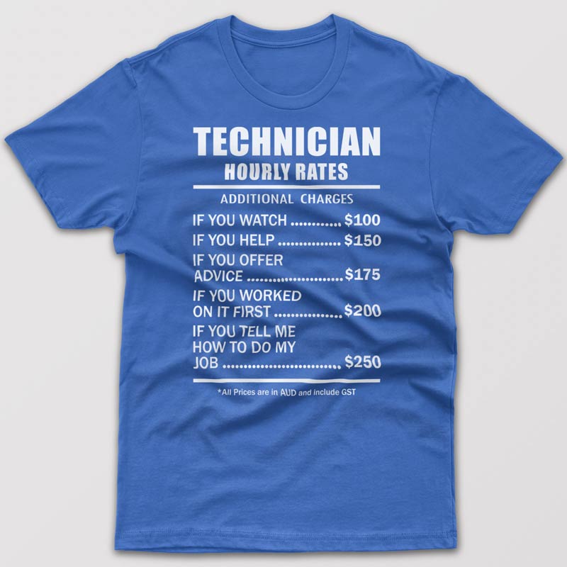 technician-hourly-rates-t-shirt
