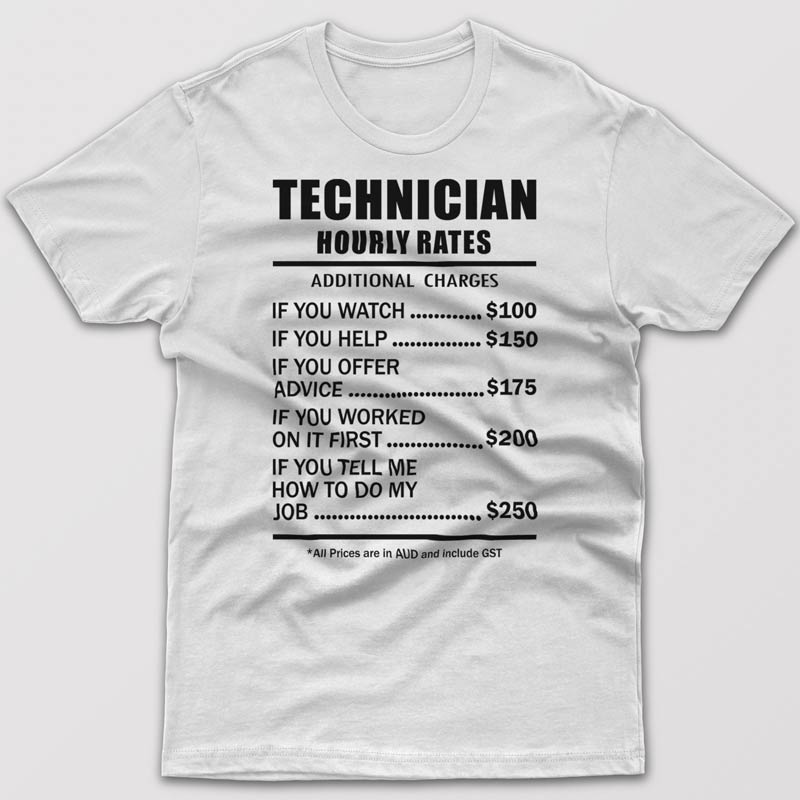 Technician Hourly Rates - T-shirt