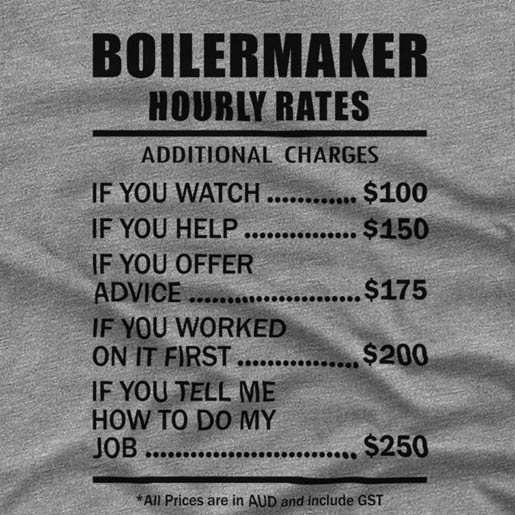 Boilermaker Hourly Rates - T-shirt