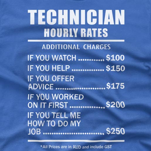 Technician Hourly Rates - T-shirt