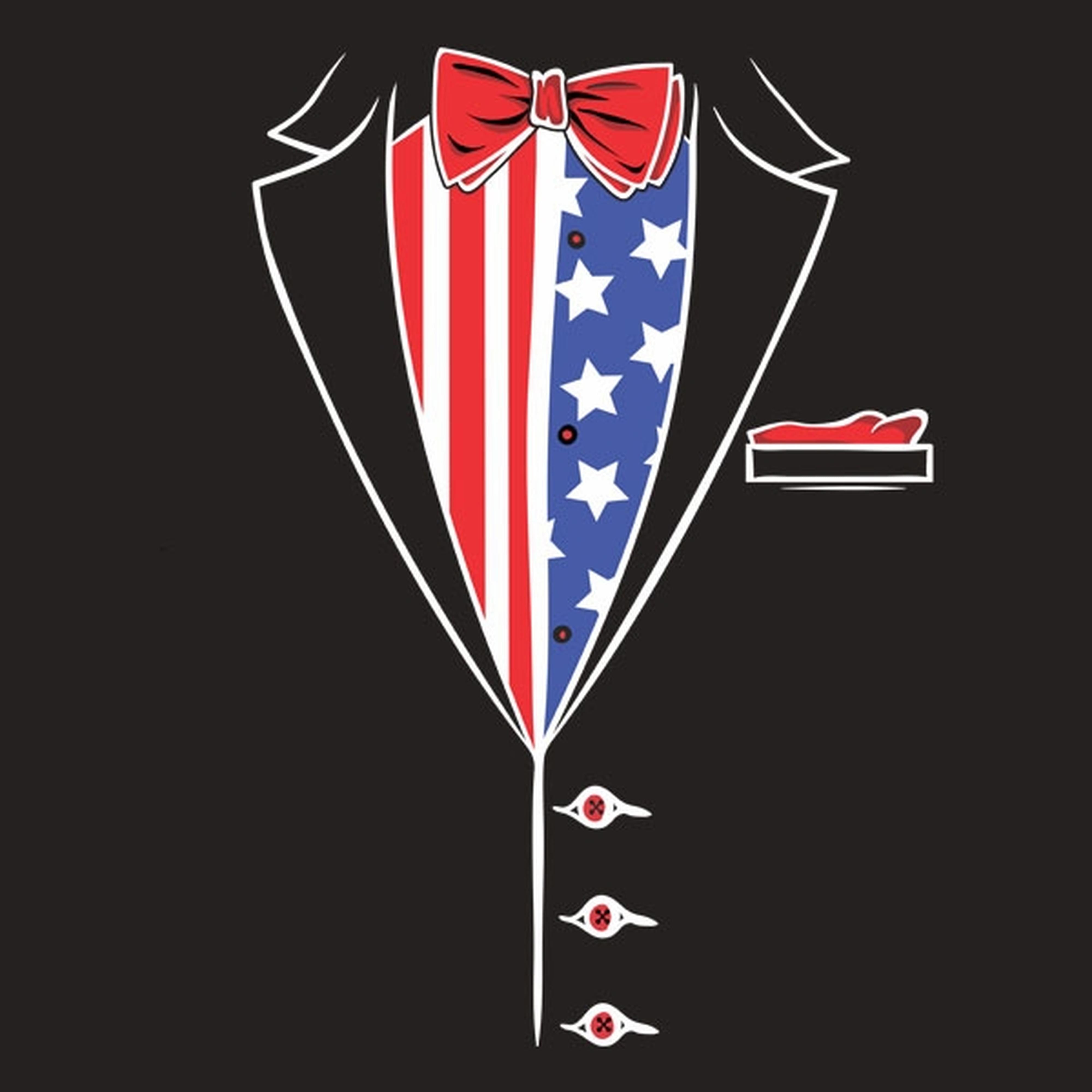 American flag Tuxedo T-shirt