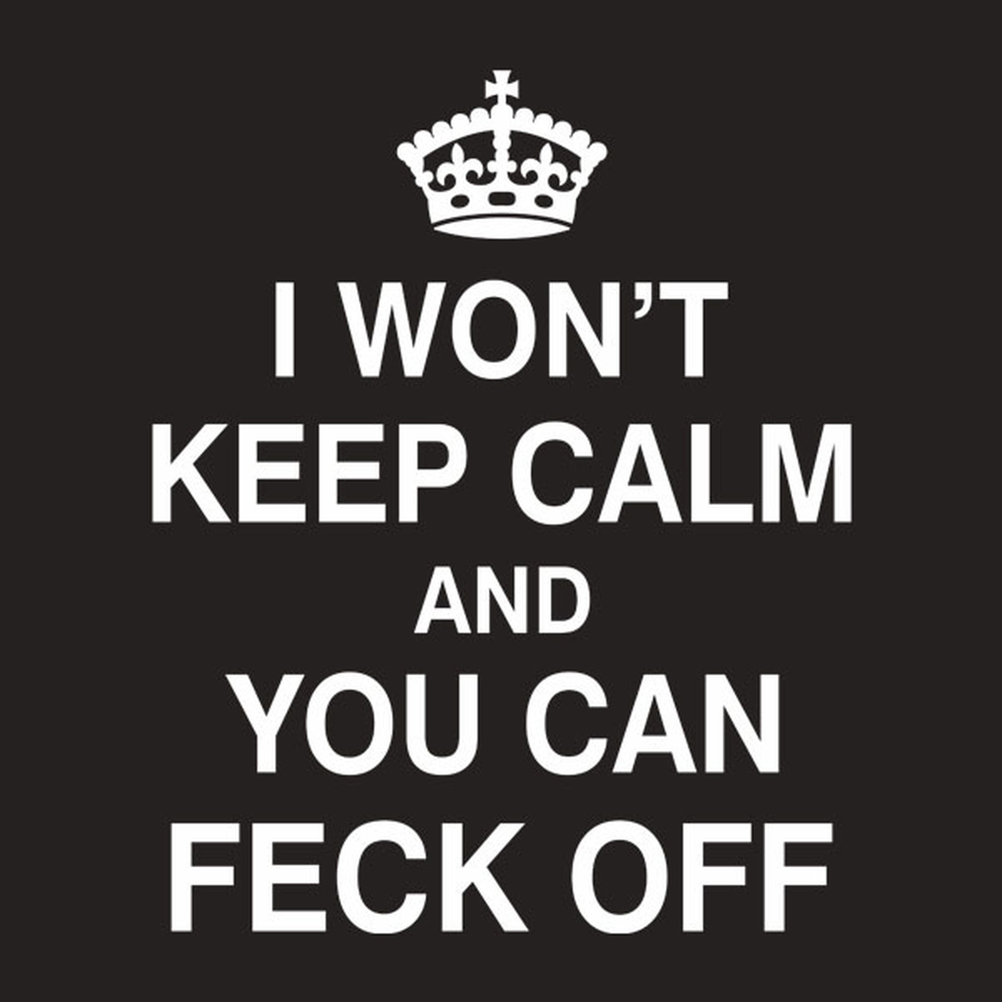 I won't keep calm and you can feck off - T-shirt