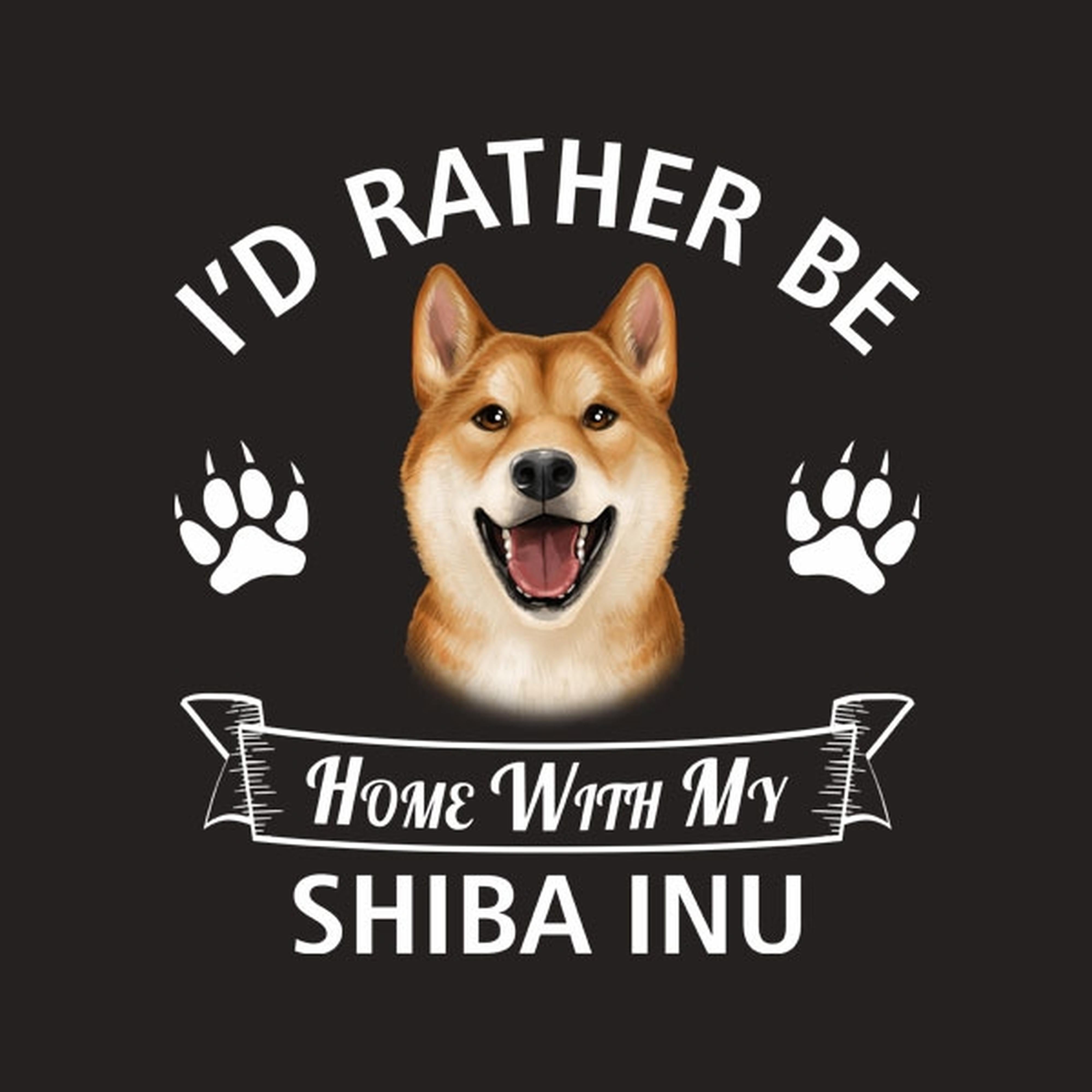 I'd rather stay home with my Shiba Inu - T-shirt