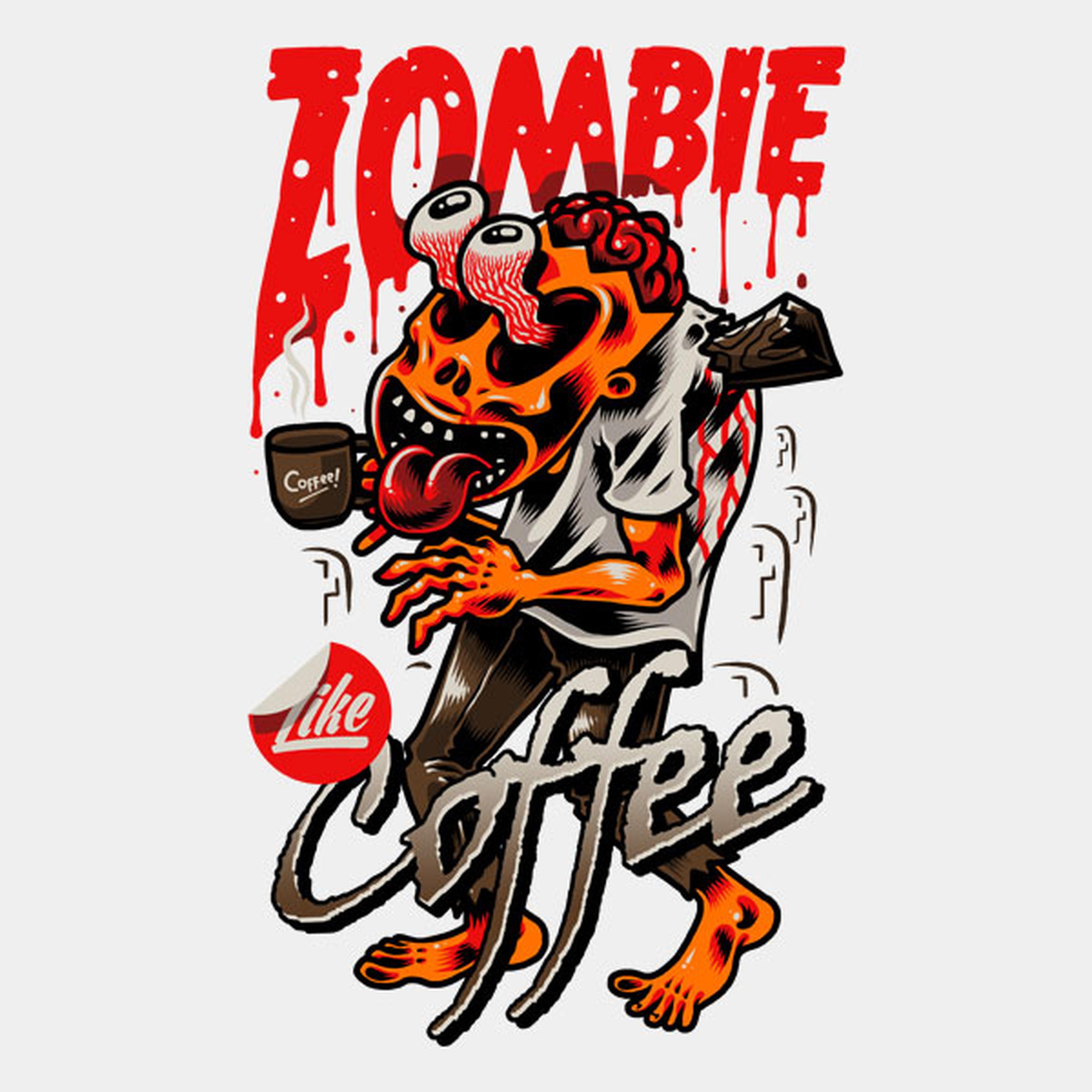 Zombies like coffee - T-shirt