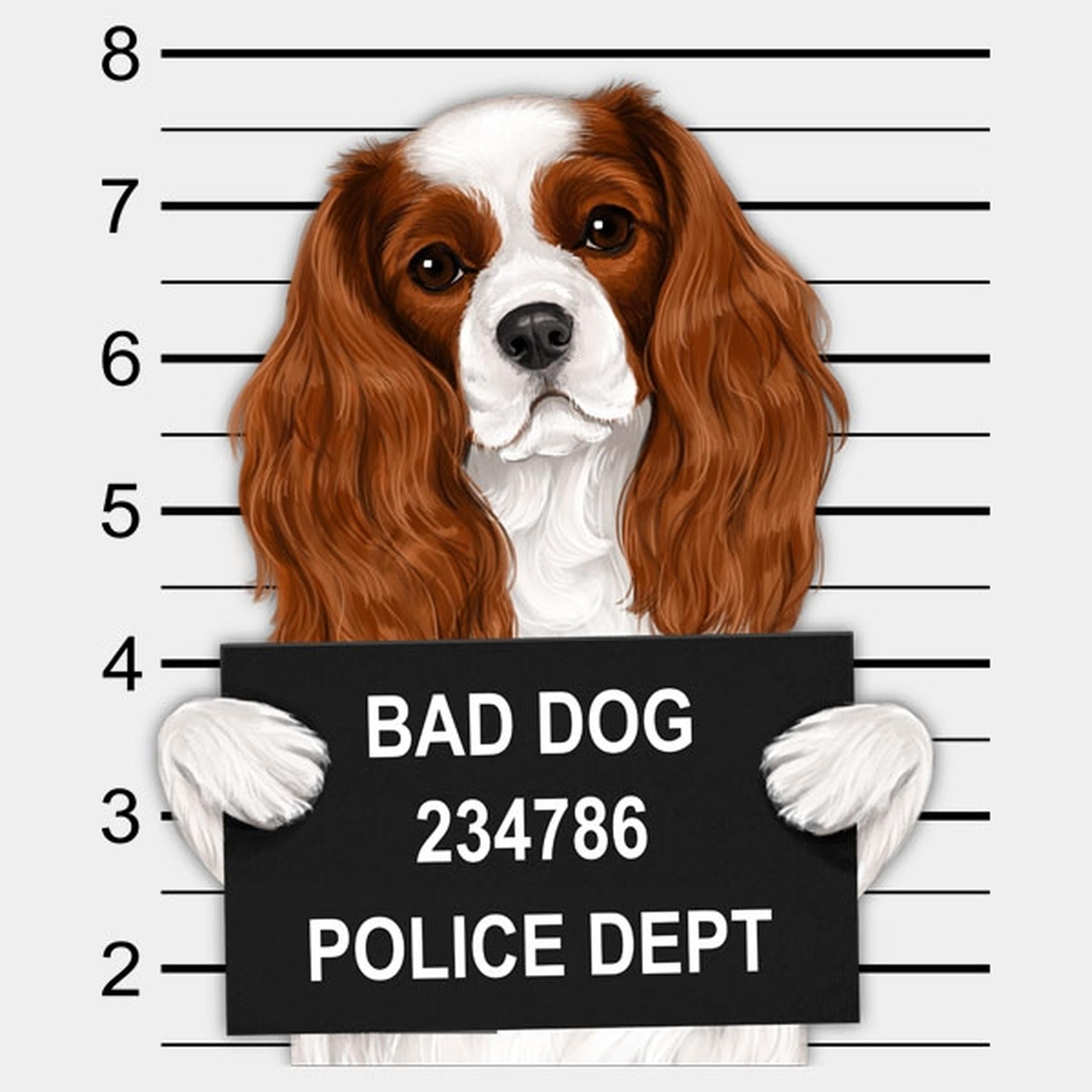 Cavalier Charles King Spaniel mugshot - T-shirt