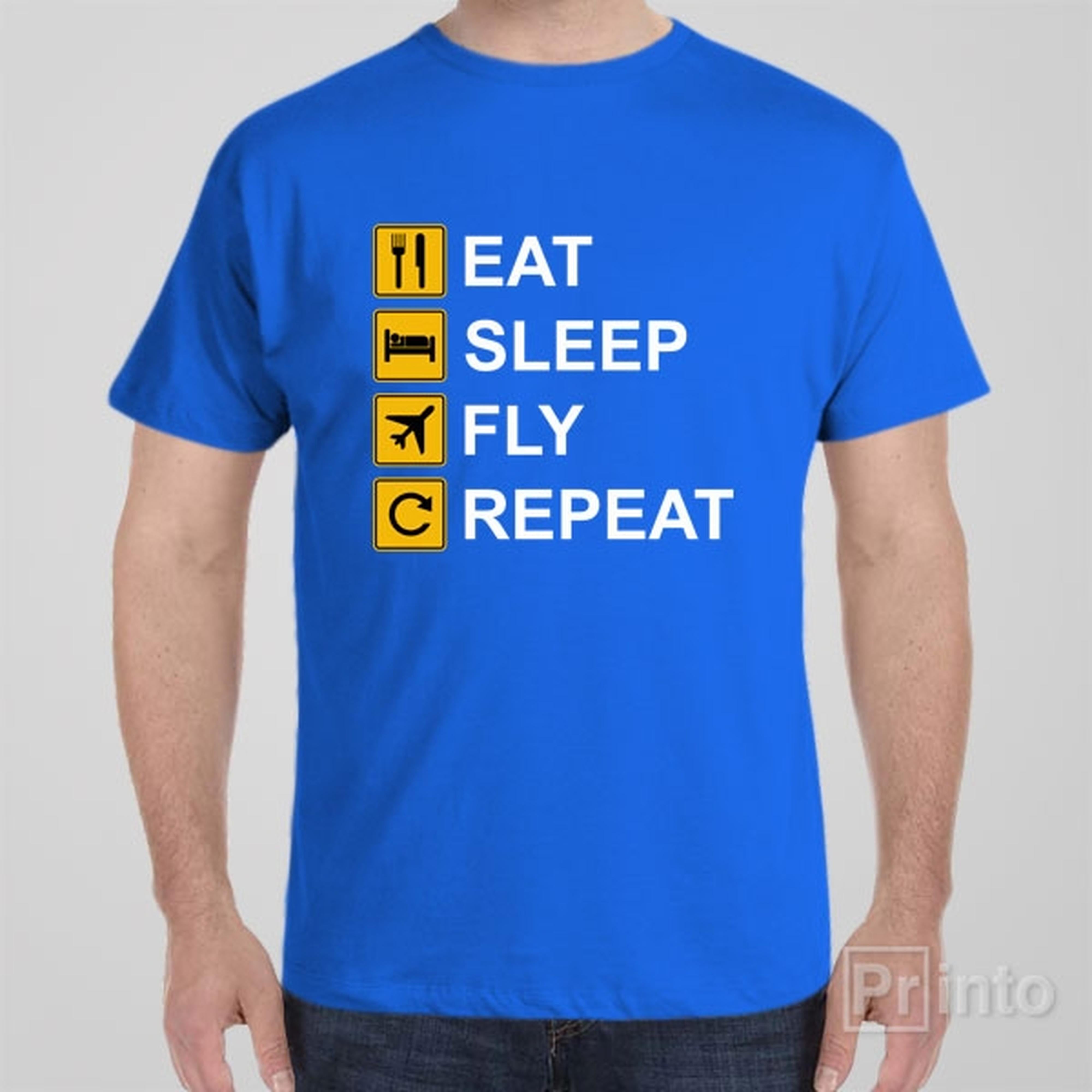 Fly Sleep Repeat Cool T-shirt - Eat Sleep Fly Repeat – PRINTO