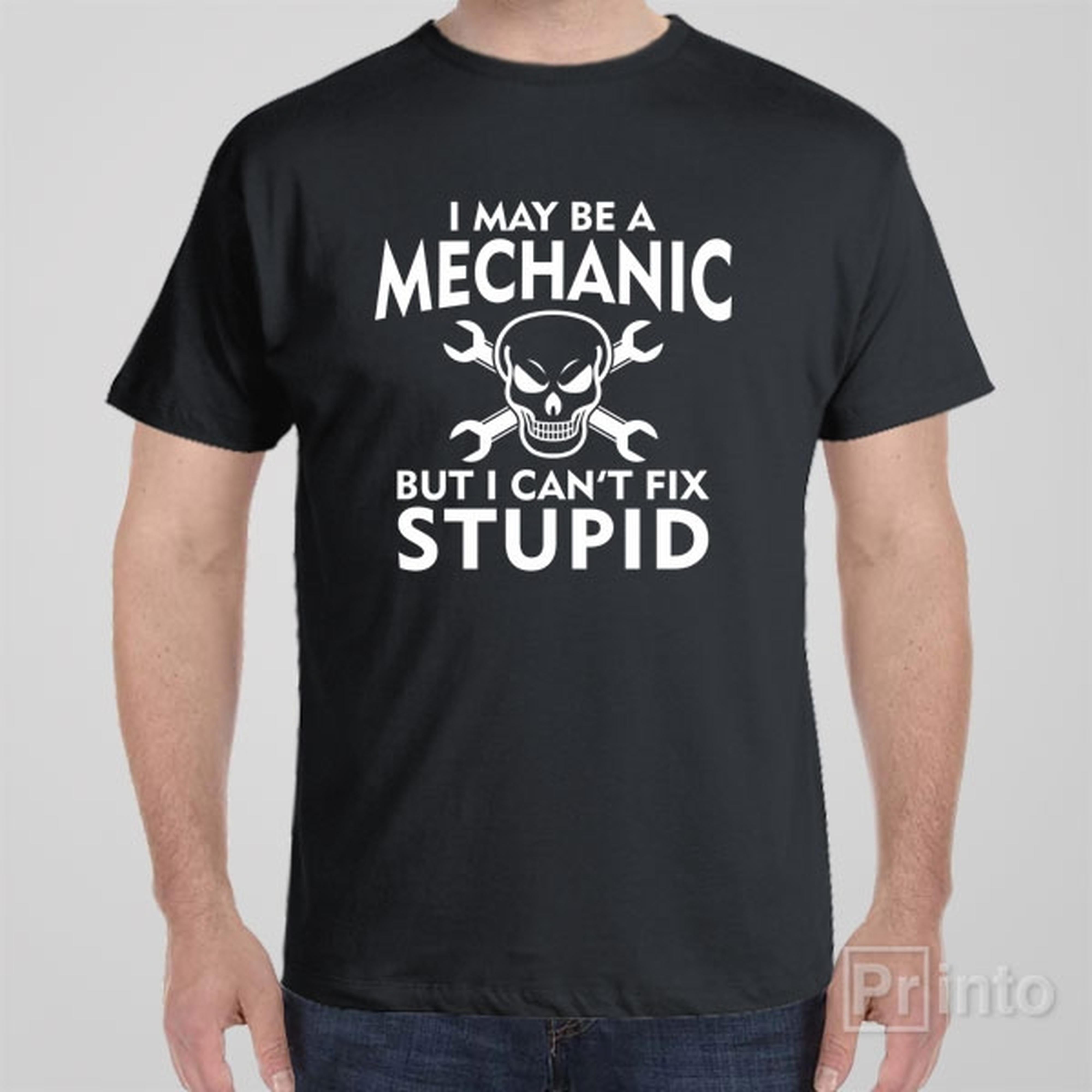 i-may-be-a-mechanic-but-i-cant-fix-stupid-t-shirt