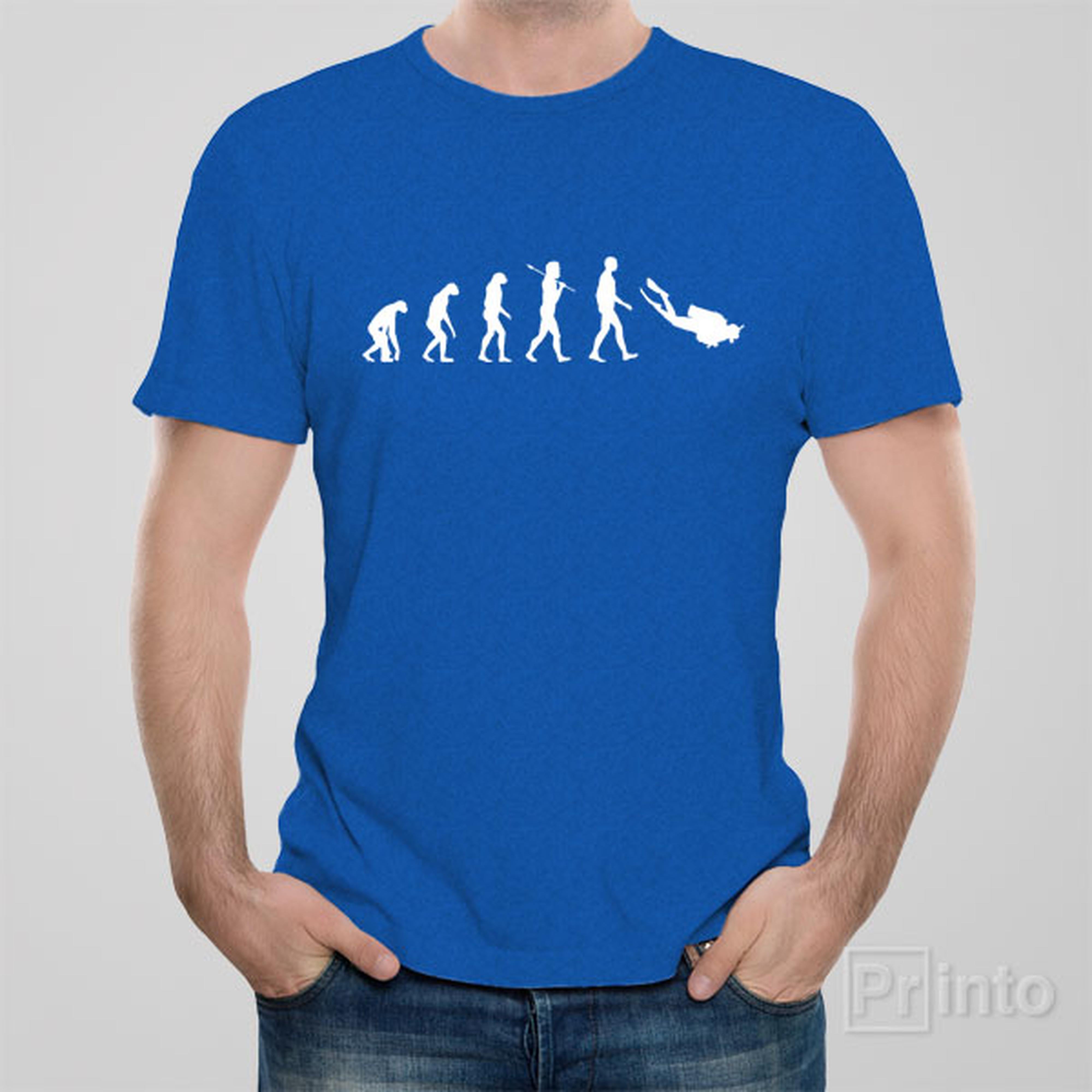 evolution-of-diver-t-shirt