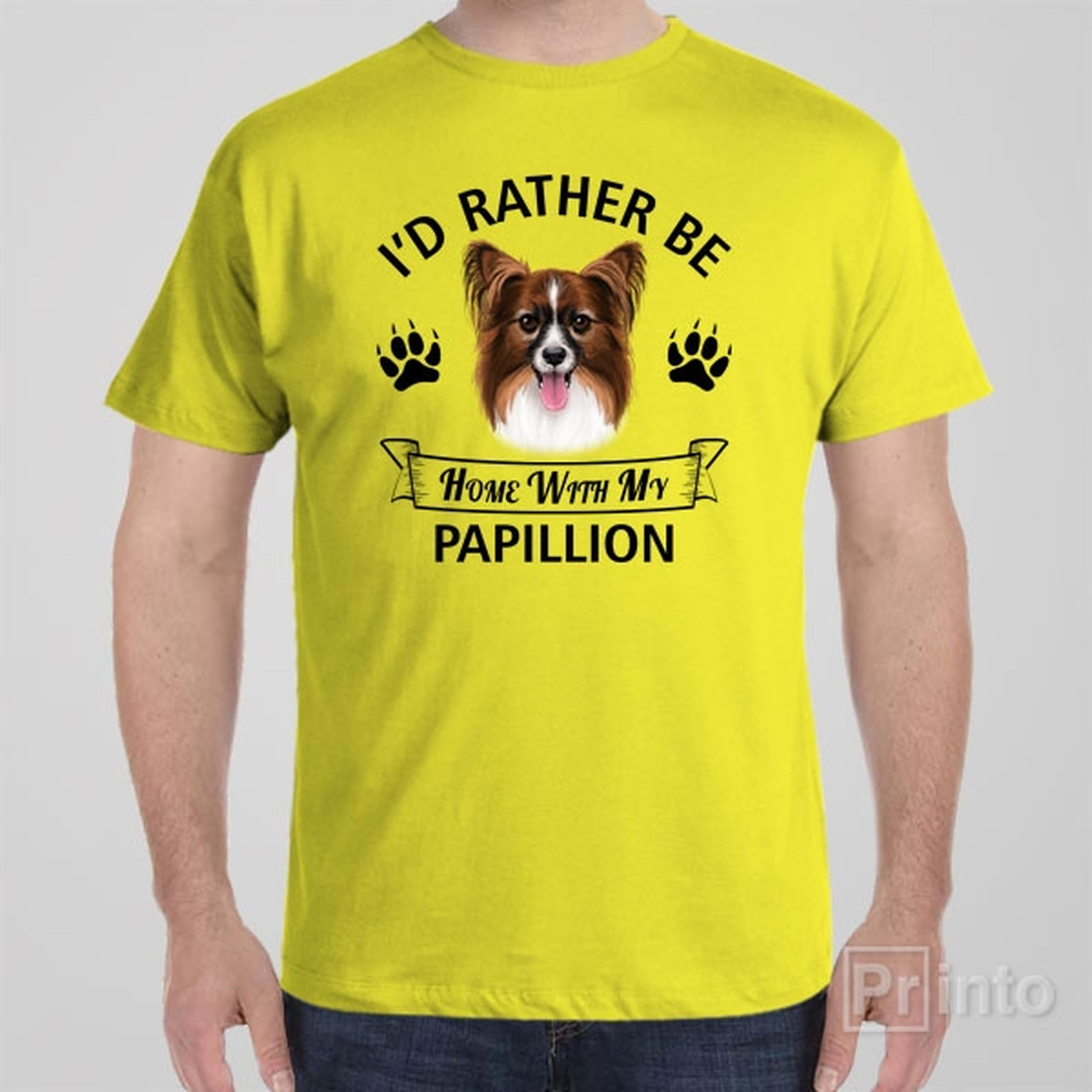 id-rather-stay-home-with-my-papillion-t-shirt